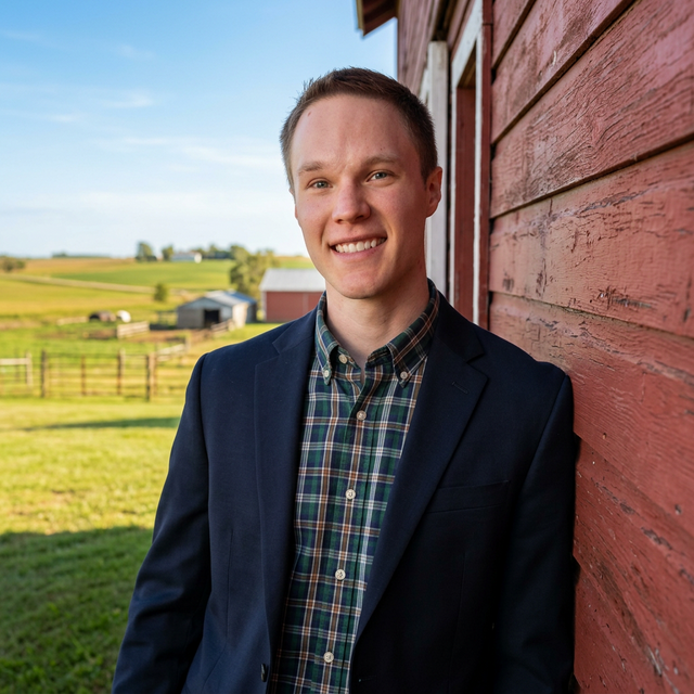 Rural farm with barn